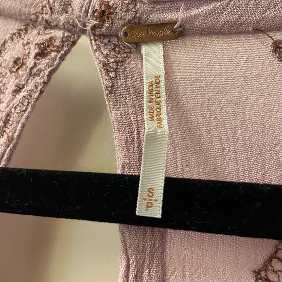 Free People Diamond Embroidered Tunic Top Boho style - Picture 3 of 5